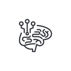 Aufkleber - AI Neural Network line icon