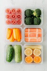Poster - Transparent Fridge Organization Crystal-Clear Containers with Fresh Produce for Sustainable Home Efficiency - Modern Kitchen Management and Zero Waste Lifestyle Solutions