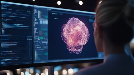 Leinwandbilder - Collaborative Diversity in Tech Programmers Using Advanced Monitors and Ergonomic Chairs in a Multi-Ethnic Workspace - Fostering Global Innovation and Inclusion in Digital Industries