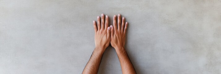 Poster - Collaborative Hands in Minimalist Concrete Texture Diversity in Community Engagement for Modern Marketing and Social Impact Content