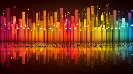 Wall Mural - vibrant cityscape: a futuristic architectural masterpiece at night