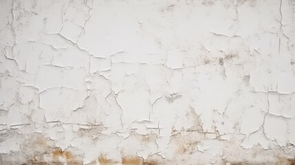 Poster - white grunge texture with cracked paint and peeling surface ideal for backgrounds and artistic desig