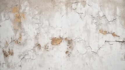 Poster - white grunge wall background with cracks, texture, and imperfections for creative design and artisti