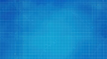 Poster - Detailed Blueprint Background with Subtle Grid Lines in a Vibrant Blue Shade, Perfect for Design and Creative Projects