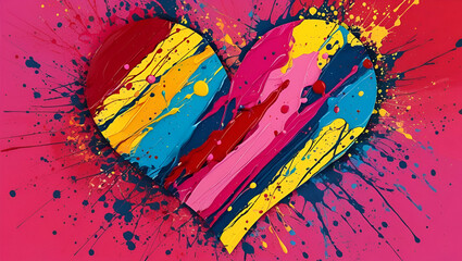 Wall Mural - Colorful abstract heart design