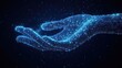 © Almahyra - Glowing digital hand offering light particles. (2)