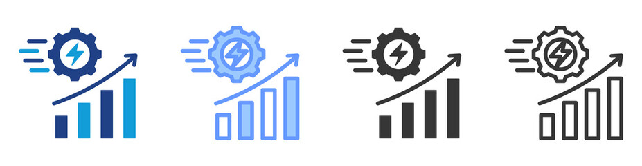 Poster - Growth hacking icon set multiple style collection