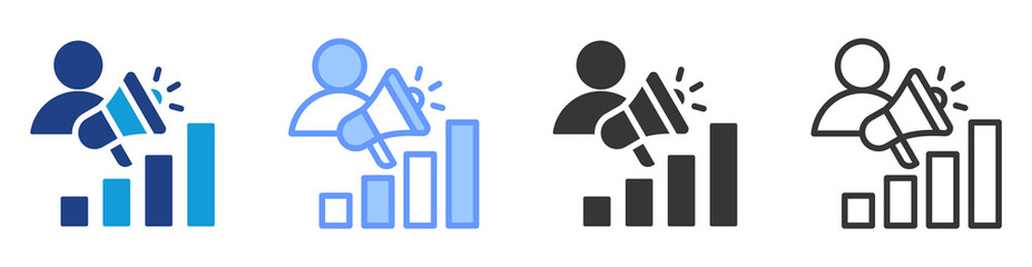 Poster - Sales optimization icon set multiple style collection