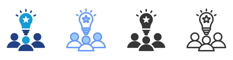 Poster - Customer insight icon set multiple style collection