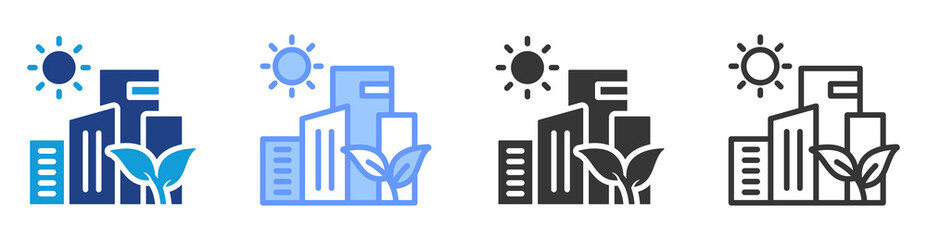 Poster - Ecosystem building icon set multiple style collection