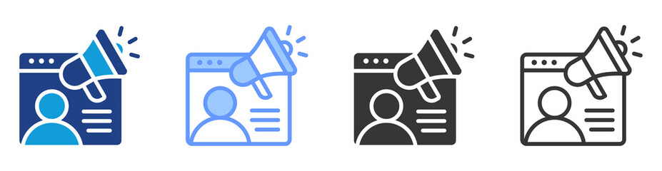 Poster - Influencer marketing icon set multiple style collection