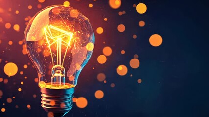 Poster - Illuminated lightbulb with vibrant bokeh transitioning from stillness to glow