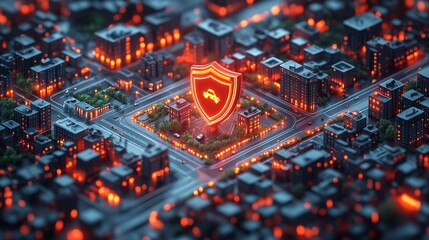 Aufkleber - Securing the Smart City:  A Futuristic Vision of Automotive and Urban Protection Through Advanced Technology and Integrated Security Systems.