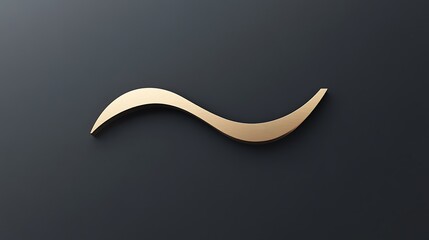 Clean minimalist logo featuring a single elegant curve in a light gold and matte black combination