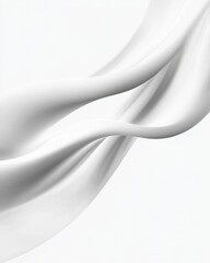 Wall Mural - Abstract White Flowing Cloth Wave - Minimalist Clean Background