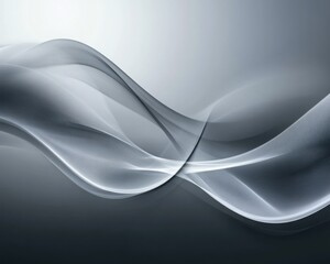 Wall Mural - Abstract Gray Wave Background - Modern Silk Flow Design