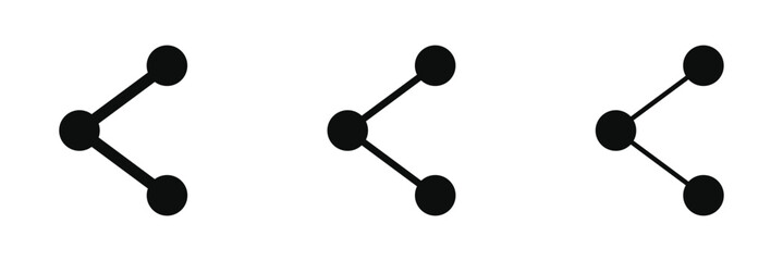 Poster - Share icon. Icon set of link. Link, share link, external link black vector icon set. Isolated symbols on white background. Redirecting links button.