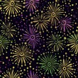 Colorful fireworks pattern on a dark background for festive occasions