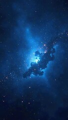 dark vastness of cosmos with deep blue nebula space background, dark, depth