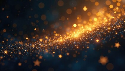Wall Mural - dark gold background with scattered shimmering stars, cosmos, dark, gold