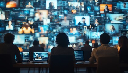 Poster - Collage of individuals using digital devices