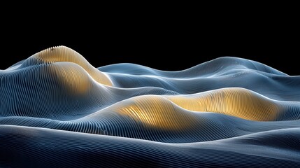 Aufkleber - Abstract glowing waves, dark background, digital art, website banner