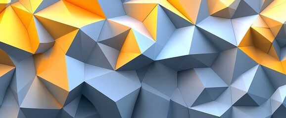 Poster - Abstract gold and blue geometric shapes background