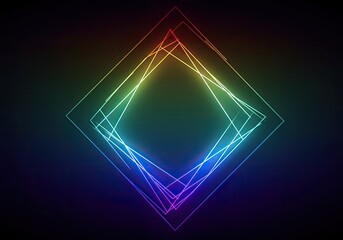 Poster - neon geometric background