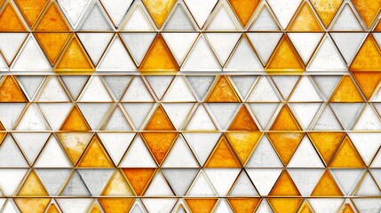 Poster - Abstract orange and white triangle pattern background