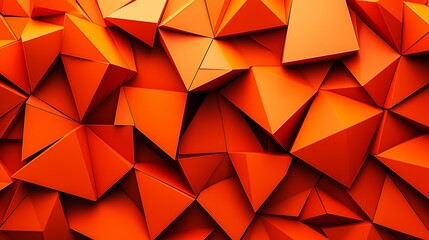 Poster - Abstract orange geometric shapes, background texture, 3D render, design