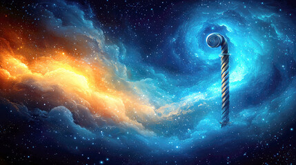 Wall Mural - cosmic dreamscape: a celestial spiral through nebulae and stars. journey into a mystical universe of