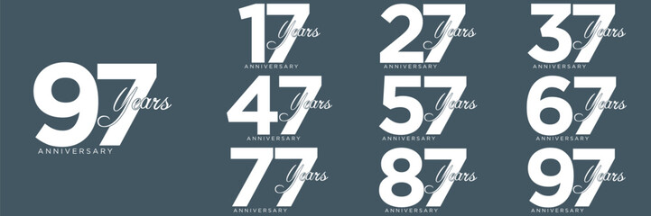 Wall Mural - collection anniversary abstract logotype vector design set icon 17 to 97