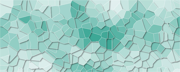 Fototapete - Pastel ligh Mint colored stone tile pattern. Quartz glass is a natural fragment. with white lines broken glass. stained-glass mosaic background  light blue and green. Stony mosaic tiles texture.