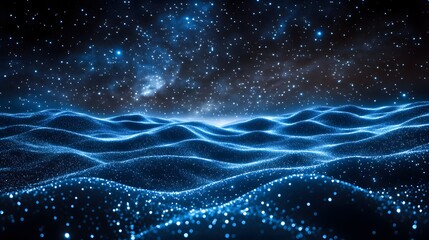 Poster - Dark sky filled with stars creating optical illusion starfields and dizzying patterns in the night sky