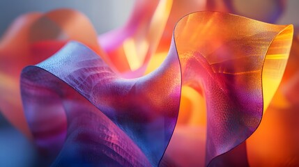 Poster - Close up of colorful geometric art with vibrant forms and abstract shapes on a blurred background