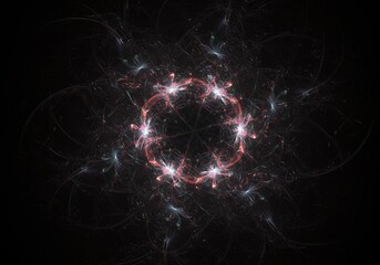 Poster - abstract fractal lights background