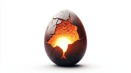 Poster - A glowing cracked egg, radiating warm light, symbolizes new beginnings and potential.