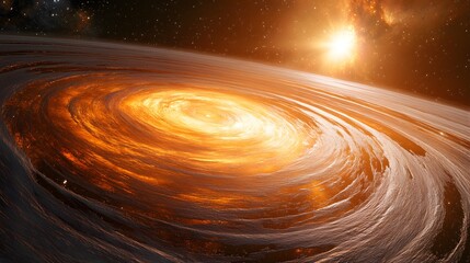 Aufkleber - Spiral of water surrounded by unpredictable orbits in a star-like formation