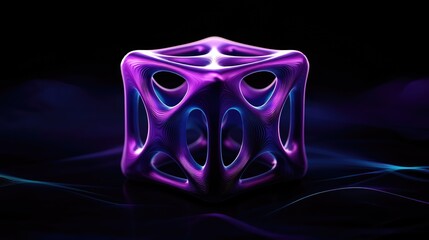 Poster - Dynamic 3d abstract cube design digital art futuristic environment high-tech viewpoint conceptual visualization
