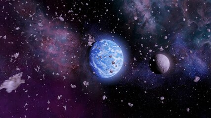 Wall Mural - Earth Surrounded by Cosmic Debris

Earth is beautifully showcased in space, surrounded by floating asteroids and cosmic dust.