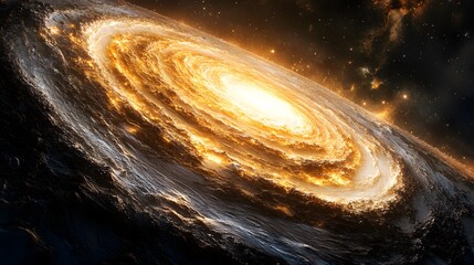 Poster - Large spiral shaped object in the ocean with vibrant interstellar visions in a cosmic atmosphere