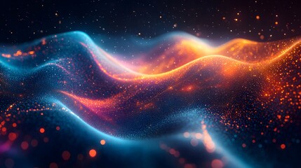 Aufkleber - Abstract background with glowing lights and geometric designs in vibrant colors and swirling patterns
