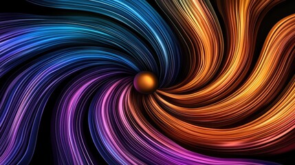 Aufkleber - Dynamic color swirls abstract art digital artwork vibrant palette close-up visual energy