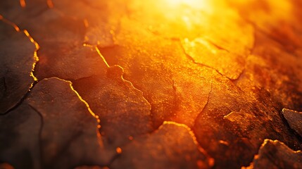 Poster - Close up of wood texture with fiery sunspot patterns from a glowing sun in the background