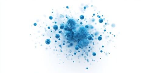 Poster - A vibrant blue splash with circular shapes against a white background, suggesting creativity and artistic expression.