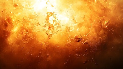 Poster - Fire burning in the air with fiery sunspot textures emerging from a glowing sun