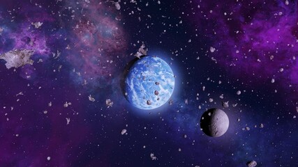 Wall Mural - Earth Surrounded by Cosmic Debris

Earth is beautifully showcased in space, surrounded by floating asteroids and cosmic dust.