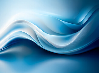 Aufkleber - abstract smooth waves of blue and white blend seamlessly, creating a dynamic and fluid background. s