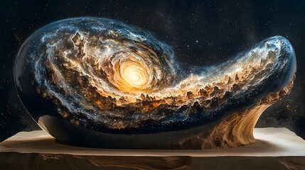 Aufkleber - Colorful abstract spiral artwork showcasing layered galaxies in a cosmic space dimension