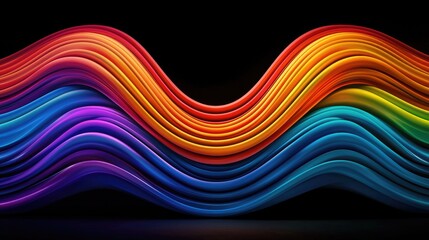 Poster - Vibrant color waves digital artwork abstract design studio environment close-up view creative expression